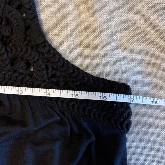 LOFT Black Dress with Knit Crochet Bodice, Sz S. - Picture 7 of 8